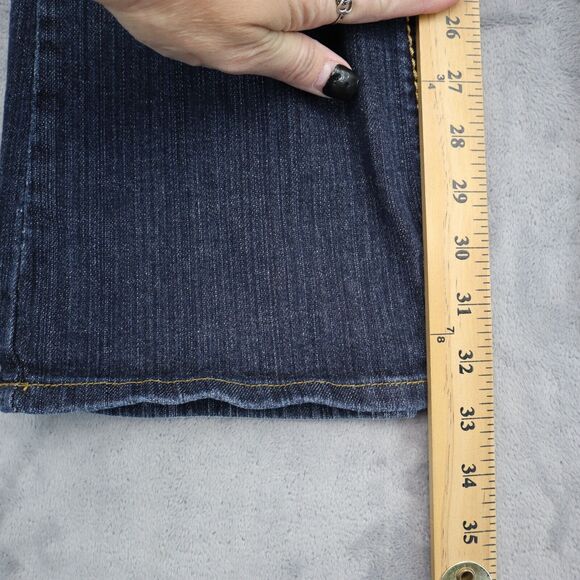 Modbe Pants Womens 12 Blue Bootcut Mid Rise Button Pocket Dark Wash Denim Jeans - Picture 5 of 16